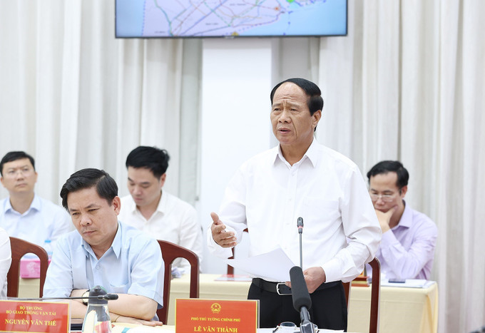 Phó Thủ tướng Lê Văn Thành phát biểu. Ảnh: Dương Giang-TTXVN Thủ tướng Phạm Minh Chính: Cần Thơ phải phát huy vai trò trung tâm, động lực phát triển của vùng Đồng bằng sông Cửu Long ảnh 2