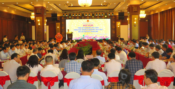 Quang cảnh Hội nghị. Ảnh: Tường Vi - TTXVN Bộ Giáo dục và Đào tạo triển khai nhiệm vụ năm học 2022-2023 đối với giáo dục trung học ảnh 2