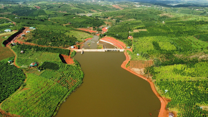Hồ chứa nước Đắk N’ting (xã Quảng Sơn, huyện Đắk G’long, tỉnh Đắk Nông). Ảnh: TTXVN phát Chủ động ứng phó với thiên tai, mưa lũ bất thường tại Đắk Nông ảnh 6