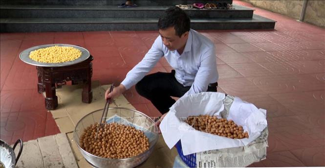 Làm bánh nhãn Hồi Xuân tại huyện Quan Hóa, Thanh Hóa. Ảnh: Nguyễn Nam-TTXVN Làng nghề bánh nhãn tăng sản xuất cung ứng cho Tết ảnh 2