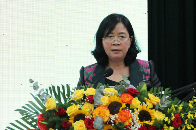 Bà Bùi Thị Minh Hoài, Bí thư Trung ương Đảng, Trưởng Ban Dân vận Trung ương, phát biểu. Ảnh: Văn Dũng - TTXVN Nhiều mô hình dân vận hay được lan tỏa, nhân rộng trong xã hội ảnh 1