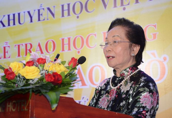 Nguyên Phó Chủ tịch nước Nguyễn Thị Doan – Chủ tịch Hội Khuyến học Việt Nam phát biểu. Ảnh: Văn Dũng -TTXVN Phó Chủ tịch nước Võ Thị Ánh Xuân: Phong trào khuyến học gắn với nâng cao chất lượng nguồn nhân lực ảnh 4