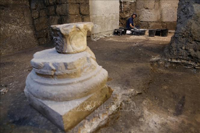 Một căn phòng cổ dưới lòng đất được phát hiện tại Jerusalem, ngày 19/5/2020. Ảnh: THX/TTXVN Israel phát lộ nhiều căn phòng cổ dưới lòng đất tại Jerusalem ảnh 4