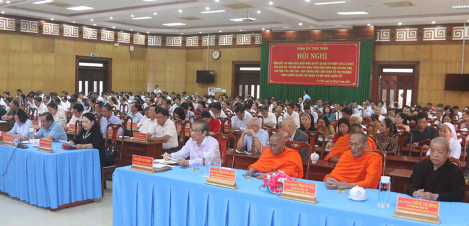 Đại biểu dự Hội nghị. Ảnh: Thanh Hòa-TTXVN Trà Vinh đổi mới, phát triển, nâng cao chất lượng giáo dục phổ thông ảnh 3