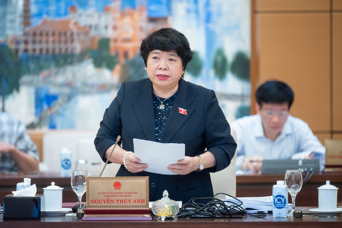 Chủ nhiệm Ủy ban Xã hội của Quốc hội Nguyễn Thúy Anh phát biểu. Ảnh: Doãn Tấn - TTXVN Phiên họp 25 Ủy ban Thường vụ Quốc hội: Nghiên cứu phương án tối ưu về hưởng bảo hiểm xã hội một lần ảnh 3