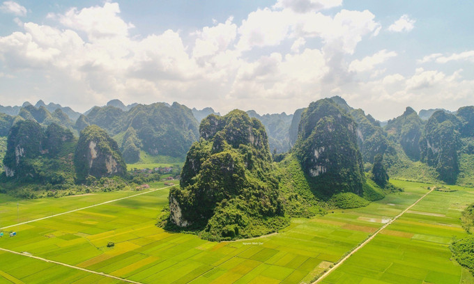 Phong cảnh hữu tình của cánh đồng lúa xã Yên Thịnh (Hữu Lũng, Lạng Sơn). Ảnh: Anh Tuấn – TTXVN Trải nghiệm du lịch sinh thái ở xứ Lạng ảnh 5