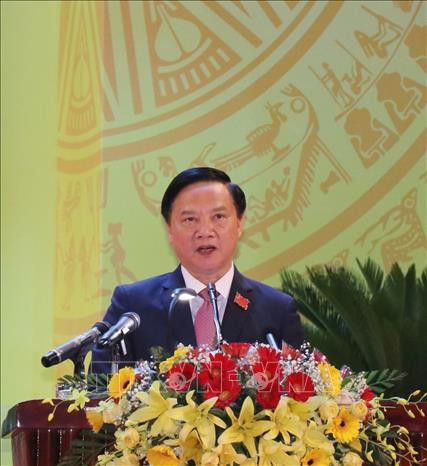 Ông Nguyễn Khắc Định tái đắc cử Bí thư Tỉnh ủy Khánh Hòa nhiệm kỳ 2020 - 2025. Ảnh: Tiên Minh - TTXVN Ông Nguyễn Khắc Định tái đắc cử Bí thư Tỉnh ủy Khánh Hòa ảnh 1