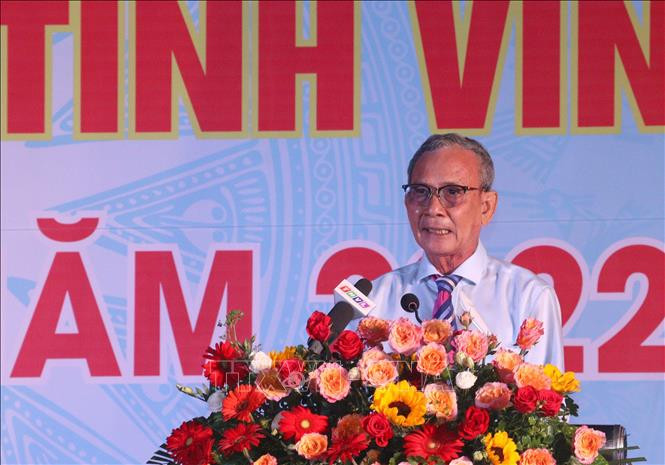 Ông Nguyễn Hữu Thọ, Chủ tịch Danh dự Hiệp hội Du lịch Việt Nam phát biểu tại buổi lễ. Ảnh: Lê Thúy Hằng – TTXVN Tăng cường liên kết đưa cụm du lịch phía Đông đồng bằng sông Cửu Long phục hồi và phát triển ảnh 3
