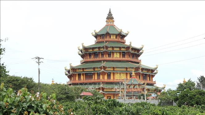 Phương Liên tĩnh xá tại làng chùa Phú An. Ảnh: Đặng Tuấn-TTXVN Ngôi làng có nhiều chùa nhất ở cao nguyên ảnh 1