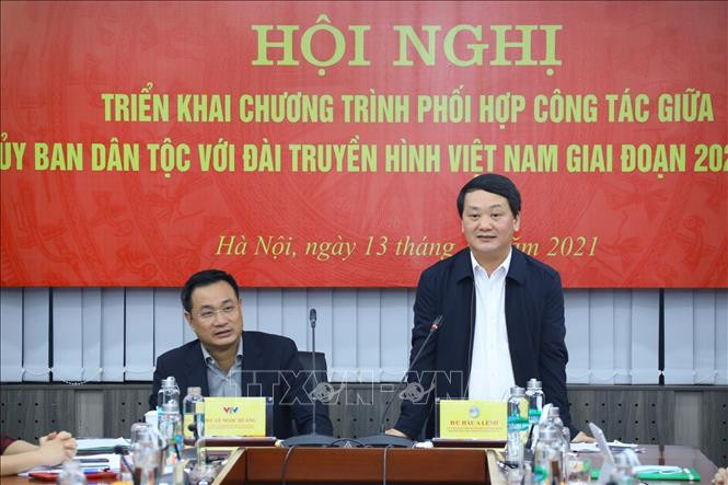 Bộ trưởng, Chủ nhiệm Ủy ban Dân tộc Hầu A Lềnh phát biểu. Ảnh: Văn Điệp - TTXVN Truyền tải chính xác, kịp thời chính sách của Đảng và Nhà nước liên quan đến đồng bào dân tộc ảnh 3
