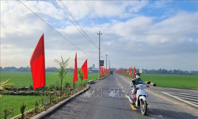 Một tuyến đường nông thôn tại huyện Phù Cát (Bình Định). Ảnh: Tường Quân – TTXVN Huyện Phù Cát vươn lên từ xây dựng nông thôn mới ảnh 8