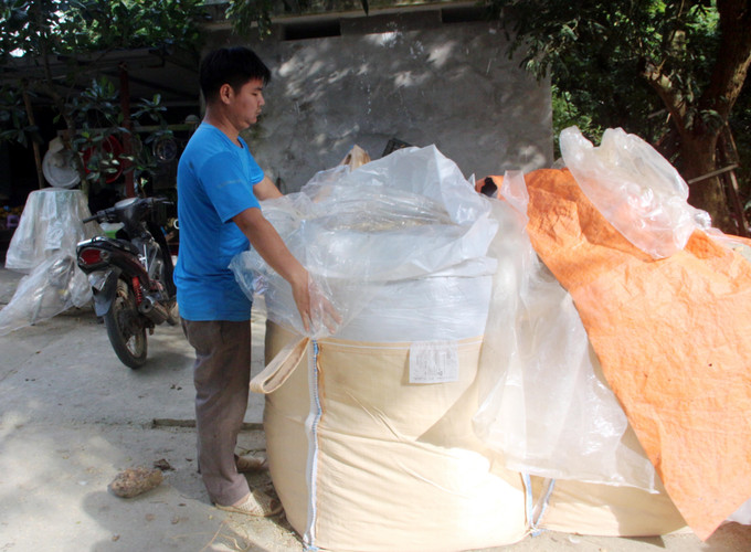 Ủ chua cây ngô, cỏ voi làm thức ăn dự trữ cho vật nuôi khi trời mưa rét kéo dài. Ảnh: Quang Cường – TTXVN Tuyên Quang chủ động phòng chống đói, rét cho vật nuôi ảnh 2