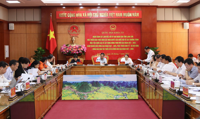 Quang cảnh buổi làm việc. Ảnh: Quang Duy – TTXVN Phát huy hiệu quả các Chương trình mục tiêu quốc gia tại Lạng Sơn ảnh 3