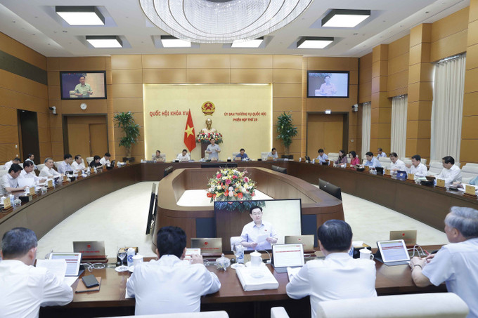 Quang cảnh Phiên họp. Ảnh: Doãn Tấn – TTXVN Chủ tịch Quốc hội Vương Đình Huệ khai mạc Phiên họp thứ 25 Ủy ban Thường vụ Quốc hội ảnh 2