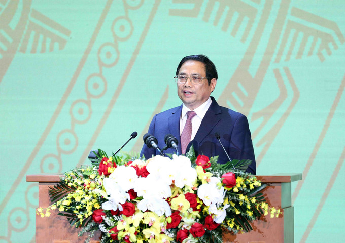 Thủ tướng Chính phủ Phạm Minh Chính phát biểu. Ảnh: Phạm Kiên – TTXVN Lực lượng Cảnh sát nhân dân Việt Nam: Viết tiếp những bản anh hùng ca chiến thắng của thời kỳ mới ảnh 6