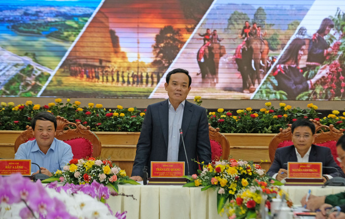 Phó Thủ tướng Chính phủ Trần Lưu Quang, Chủ tịch Hội đồng Điều phối vùng Tây Nguyên, phát biểu kết luận tại Hội nghị. Ảnh: Nguyễn Dũng – TTXVN Phó Thủ tướng Trần Lưu Quang: Ưu tiên ba nhiệm vụ chính để phát triển vùng Tây Nguyên ảnh 4