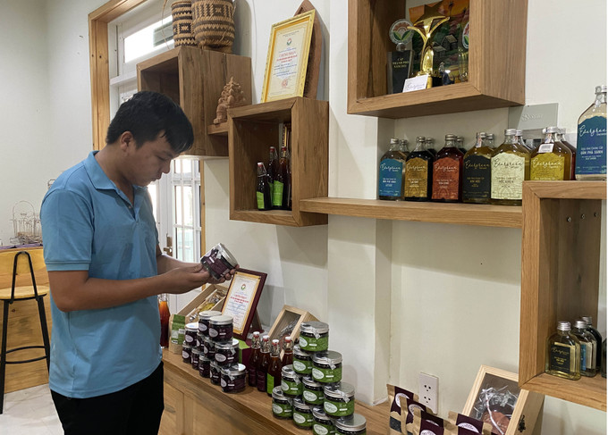 Các sản phẩm chế biến từ nho của Hợp tác xã Nho Evergreen Ninh Thuận. Ảnh: Công Thử - TTXVN Hiệu quả phát triển của một hợp tác xã kiểu mới ở Ninh Thuận ảnh 2