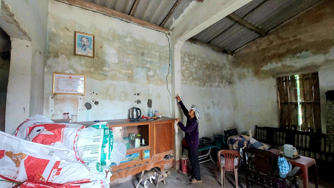 Ngôi nhà của bà Nguyễn Thị Nên ở thôn Hạ 2 phường Tràng An, thị xã Đông Triều bị nứt tường, ngấm nước được hỗ trợ sửa chữa trong năm 2023. Ảnh: TTXVN phát Quảng Ninh xóa nhà tạm, nhà dột nát ảnh 1
