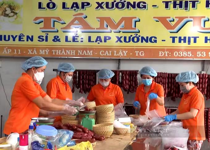 Nghề làm lạp xưởng Tết ở xã Mỹ Thành Nam lên hương ảnh 1