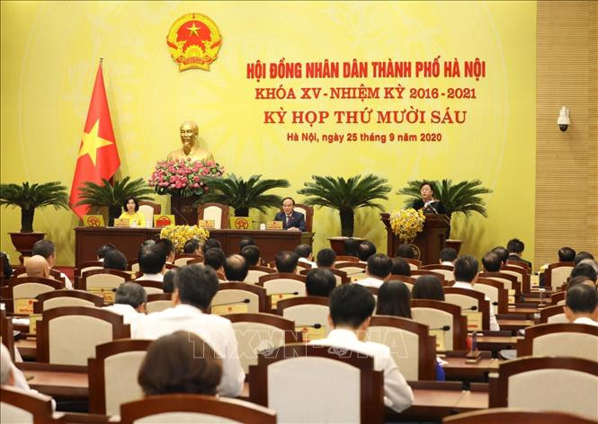 Quang cảnh kỳ họp. Ảnh: Văn Điệp - TTXVN Ông Chu Ngọc Anh được bầu làm Chủ tịch UBND thành phố Hà Nội ảnh 1