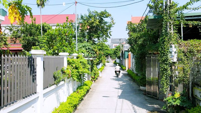 Tuyến đường kiểu mẫu sáng, xanh sạch đẹp ở xã Yên Đồng, huyện Yên Lạc. Ảnh: daidoanket.vn Vĩnh Phúc hướng tới xây dựng nông thôn mới nâng cao, kiểu mẫu ảnh 2