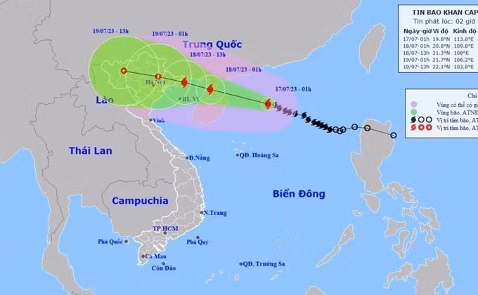 Thời tiết ngày 17/07/2023: Bão số 1 di chuyển theo hướng Tây Tây Bắc có khả năng mạnh lên ảnh 1