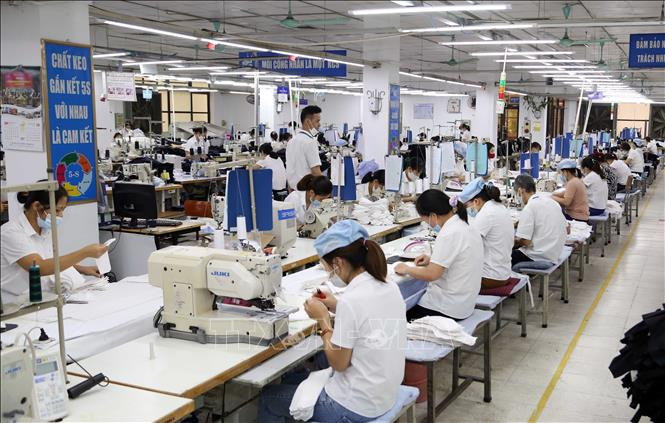 Công nhân làm việc trong xưởng may hàng xuất khẩu tại Garco 10. Ảnh: Trần Việt - TTXVN Hành động quyết liệt để đẩy mạnh phát triển nguồn nhân lực có kỹ năng, tay nghề cao ảnh 1