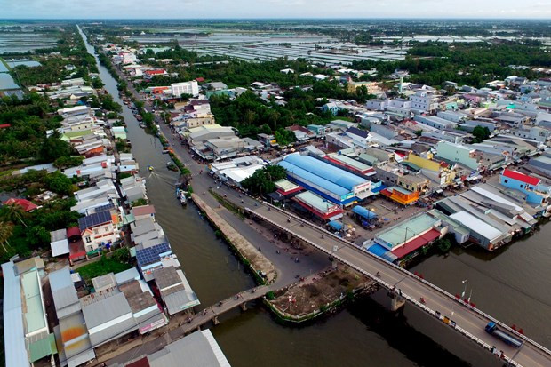 Một góc thị trấn Vĩnh Thuận (huyện Vĩnh Thuận, Kiên Giang). Ảnh: An Hiếu Vĩnh Thuận khởi sắc sau 10 năm vượt khó xây dựng nông thôn mới ảnh 1