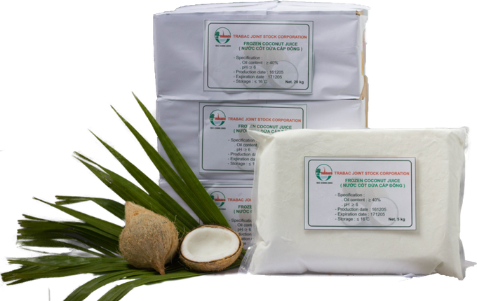 Nước cốt dừa cấp đông của Công ty cổ phần Trà Bắc (thành phố Trà Vinh) là một trong những sản phẩm được công nhận đạt tiêu chuẩn OCOP 4 sao đợt này. Ảnh: trabaco.com.vn Trà Vinh công nhận thêm 28 sản phẩm OCOP ảnh 1
