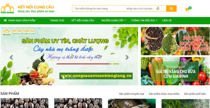 Ảnh chụp màn hình sàn thương mại điện tử nongsanantoankiengiang.vn Kiên Giang hỗ trợ đưa nông sản lên sàn thương mại điện tử ảnh 1