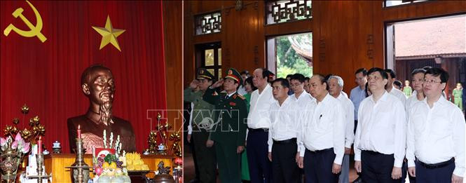 Thủ tướng Nguyễn Xuân Phúc đến dâng hương, hoa tưởng niệm Chủ tịch Hồ Chí Minh tại Khu Di tích Quốc gia đặc biệt Kim Liên, huyện Nam Đàn (Nghệ An). Ảnh: Thống Nhất - TTXVN Thủ tướng Chính phủ Nguyễn Xuân Phúc dự và chỉ đạo Đại hội đại biểu Đảng bộ tỉnh Nghệ An nhiệm kỳ 2020 - 2025 ảnh 3