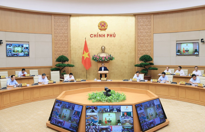 Phiên họp Chính phủ thường kỳ tháng 6/2023. Ảnh: Dương Giang-TTXVN Khai mạc Hội nghị trực tuyến Chính phủ với địa phương và phiên họp Chính phủ thường kỳ tháng 6/2023 ảnh 1