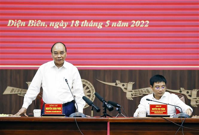 Chủ tịch nước Nguyễn Xuân Phúc phát biểu tại buổi làm việc. Ảnh: Thống Nhất – TTXVN Chủ tịch nước làm việc với tỉnh Điện Biên ảnh 1