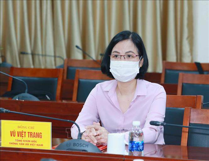 Đồng chí Vũ Việt Trang, Tổng giám đốc Thông tấn xã Việt Nam dự lễ khai trương. Ảnh: Phương Hoa - TTXVN Ban Tuyên giáo Trung ương khai trương Ứng dụng Thông tin Tuyên giáo và ra mắt hình thức mới 3 bản tin ảnh 2