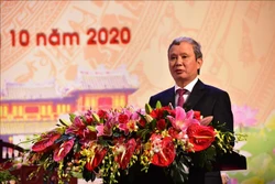 Đồng chí Lê Trường Lưu, Bí thư Tỉnh ủy Thừa Thiên - Huế khóa XVI, nhiệm kỳ 2020 - 2025 phát biểu tại lễ bế mạc. Ảnh: TTXVN phát