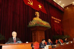 Tổng Bí thư Nguyễn Phú Trọng phát biểu khai mạc hội nghị. Ảnh: Trí Dũng –TTXVN