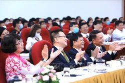 Lãnh đạo Thông tấn xã Việt Nam và các đại biểu dự Đại hội. Ảnh: Thành Đạt - TTXVN