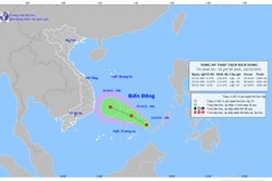 Xuất hiện vùng áp thấp trên Biển Đông