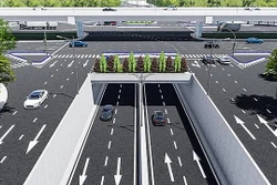 Minh họa nút giao khác cốt đường Thống Nhất và đường Việt Bắc thuộc tiểu dự án Thái Nguyên. Ảnh: baoxaydung.vn