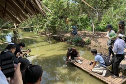 Giới thiệu sản phẩm du lịch sinh thái tại Cồn Sơn (Cần Thơ). Ảnh: Ánh Tuyết/TTXVN