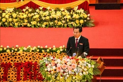 Bí thư Thành ủy Cần Thơ Lê Quang Mạnh phát biểu tại Đại hội đại biểu Đảng bộ thành phố Cần Thơ khoá XI, nhiệm kỳ 2020-2025. Ảnh: Thanh Liêm - TTXVN