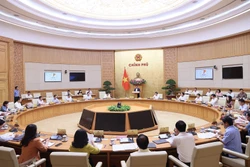 Phiên họp Chính phủ thường kỳ tháng 8 năm 2023. Ảnh: Dương Giang - TTXVN