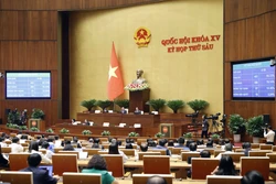 Quốc hội thông qua Luật Lực lượng tham gia bảo vệ an ninh, trật tự ở cơ sở. Ảnh: Doãn Tấn - TTXVN