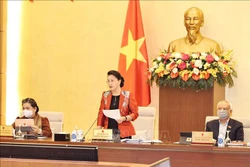 Chủ tịch Quốc hội Nguyễn Thị Kim Ngân chủ trì và phát biểu khai mạc. Ảnh: Trọng Đức - TTXVN