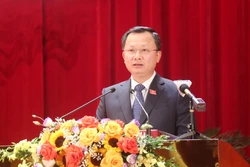 Chủ tịch UBND tỉnh Quảng Ninh Cao Tường Huy phát biểu. Ảnh: Văn Đức - TTXVN