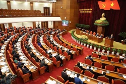 Tổng Bí thư Nguyễn Phú Trọng phát biểu khai mạc Hội nghị Trung ương 8, khoá XIII. Ảnh: Trí Dũng – TTXVN