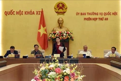 Chủ tịch Quốc hội Nguyễn Thị Kim Ngân phát biểu khai mạc phiên họp. Ảnh: Dương Giang - TTXVN