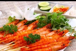 Đắm đuối tép bạc nướng lá chuối