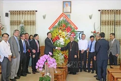 Chủ tịch Ủy ban Trung ương MTTQ Việt Nam Trần Thanh Mẫn chúc mừng đồng bào Công giáo Giáo phận Nha Trang