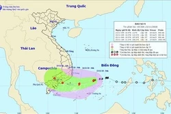 Thời tiết ngày 23/11: Bão số 9 sẽ di chuyển theo hướng Tây Tây Nam và có khả năng mạnh thêm